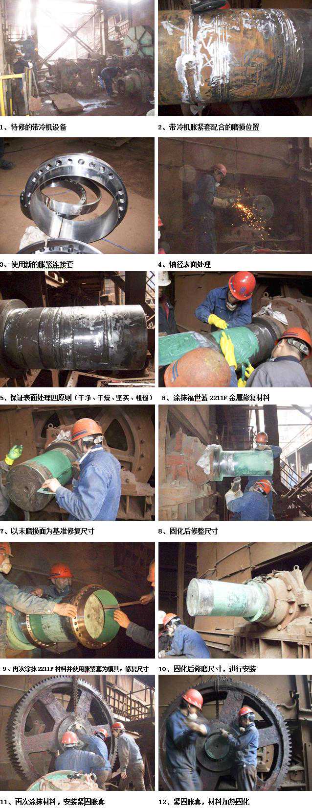 「钢铁必读」带冷机胀套部位磨损在线修复图文案例详解